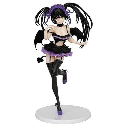 Lzrong Anime Date A Live Figur Tokisaki Kurumi Figuren, 21cm Kleine Lila Teufel Spielfigure Modell Skulptur, Desktop Decoration Display Ornament Sammlerstück Gifts Fans von Lzrong