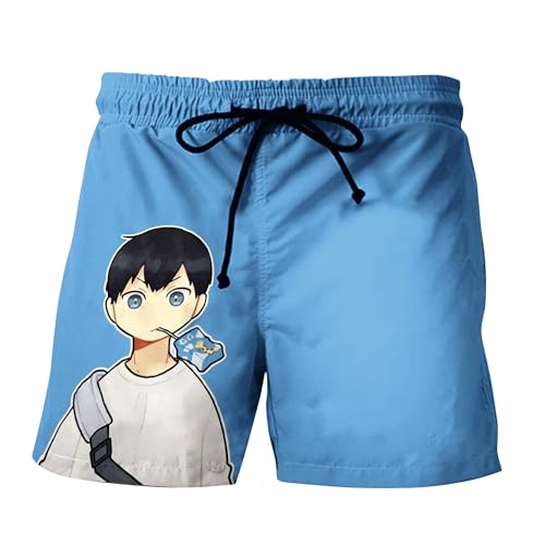 Lzrong Haikyuu Anime Figur Boardshorts Shoyo Hinata Kinder Teenager Sommer Schwimmen schnell trocknendeStrandshorts 3D druckt Erwachsene Shorts für Paare von Lzrong