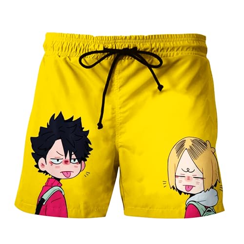 Lzrong Haikyuu Anime Figur Boardshorts Shoyo Hinata Kinder Teenager Sommer Schwimmen schnell trocknendeStrandshorts 3D druckt Erwachsene Shorts für Paare von Lzrong