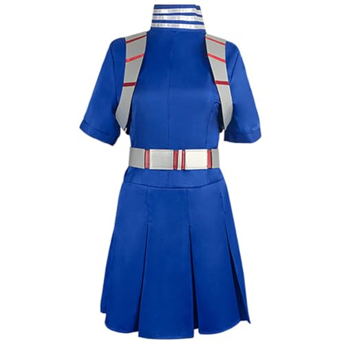 Lzrong Anime MHA Cosplay Kostüm Todoroki Shouto Cosplay Outfits, Damen Frauen Blau Kleid Uniform Kurze Röcke Komplettes Set, Halloween Weihnachten Karneval Party Dress Up von Lzrong