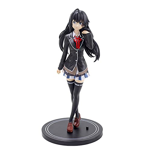 Lzrong Anime Yukinoshita Yukino Figure Statue, Yuigahama Yui Manga JK Schuluniform Modell 20cm Stehend Pose Skulptur, Heim Gehäuse Computer Desktop Dekoration Ornamente Sammlerstücke Fans von Lzrong