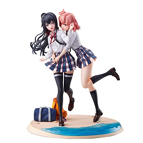 Lzrong Anime Yukinoshita Yukino Figure Statue, Yuigahama Yui Manga JK Schuluniform Modell 23cm Stehend Pose Skulptur, Heim Gehäuse Computer Desktop Dekoration Ornamente Sammlerstücke Fans von Lzrong