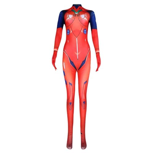 Lzrong Asuka Langley Soryu Cosplay Kostüm, Overall Damen Jumpsuit Asuka Langley Soryu Bodysuit Anime Cosplay Outfits, Bodysuit Whisper of Flower Cosplay Kostüm Halloween Weihnachten Party von Lzrong