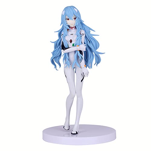 Lzrong Anime Ayanami Rei Figur Statue, Asuka Langley Soryu Figuren Modell, 17cm, Blue Long Hair Kampfanzug Figurine Skulpturen, Desktop Dekoration Ornamente Collection Fans von Lzrong