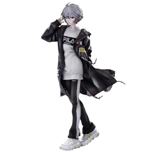 Lzrong Ayanami Rei Figur Anime Girl Figuren Statue, Ikari Shinji Actionfigur Whisper of Flower Figur Modell Windbreaker Skulptur Dekoration Sammlerstücke Geschenk 24CM von Lzrong