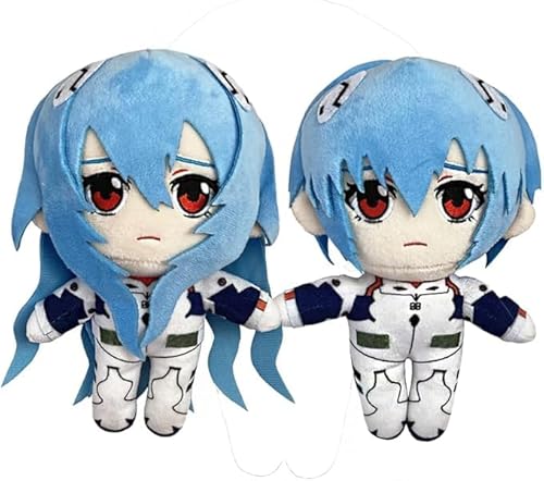 Lzrong Ayanami Rei Figur Stuffed Stoffpuppen Figur Asuka Langley Soryu, Ayanami Rei Kissen Asuka Langley Soryu Pillow, 20CM Anime Game Throw Pillow Sofa Bett Auto Zimmer Decoration Ornament Gift von Lzrong