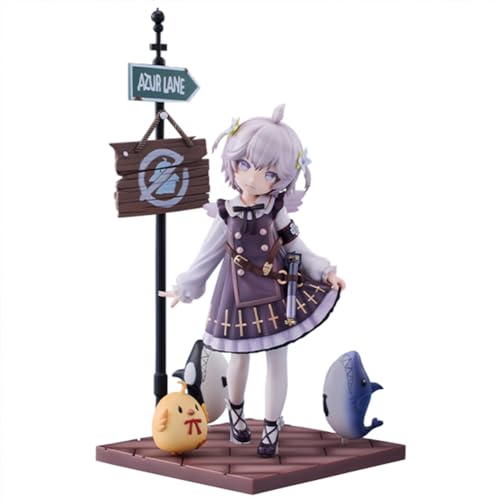 Lzrong Azur Lane Figur Modell, 23.5CM U-110 Figuren Anime Girl Figur Clay Man Statue Niedliche Haifisch Stehhaltung Pose Skulptur Desktop Decoration Ornament Sammlerstücke Gift für Fans von Lzrong