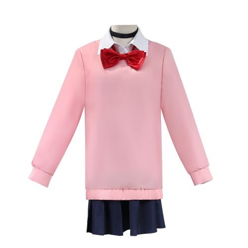 Lzrong DAN DA DAN Cosplay Ayase Momo Cosplay Rosa Schuluniform Rock, Anime Cosplay Dress Anzug Komplettes Set Halloween Weihnachten Karneval Party Rollenspiel Geschenke Outfits für Damen von Lzrong