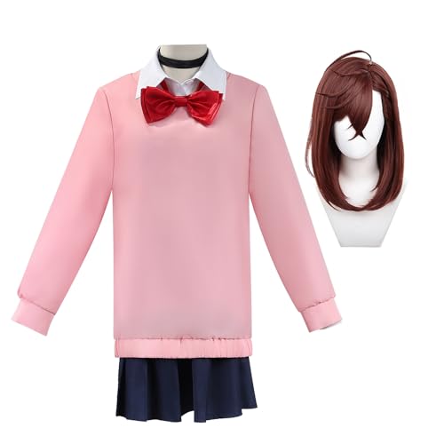 Lzrong DAN DA DAN Cosplay Ayase Momo Cosplay Rosa Schuluniform Rock, Anime Cosplay Dress Anzug Komplettes Set Halloween Weihnachten Karneval Party Rollenspiel Geschenke Outfits für Damen von Lzrong