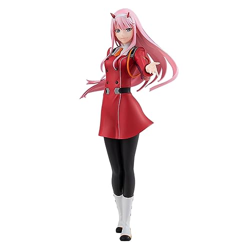 Lzrong Darling in The Franxxx 02 Figure Zero Two Figuren Anime Girl Roter Trenchcoat Statue Desktop Ornamente Sammlerstücke Anime Geschenke von Lzrong