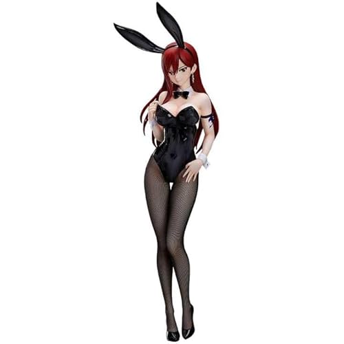 Lzrong Fairy Tail Figur Erza Scarle Figure Anime Character Schwarzes Bunny Girl PVC Modells Statue Fairy Tail Merch Geschenk für Anime Fans 47cm von Lzrong