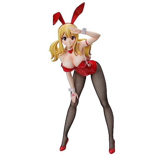 Lzrong Fairy Tail Figur Lucy Heartfilia Figure Lucy Stehende Statue eines PVC Modells eines roten Hasenmädchens Fairy Tail Merch Geschenk für Anime Fans 38cm von Lzrong