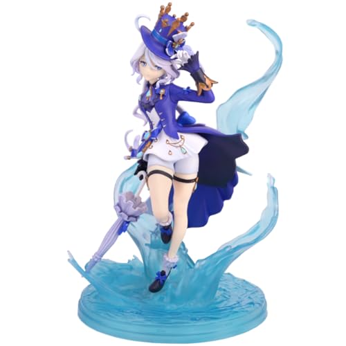 Lzrong Furina Figur Statue, Anime Figuren Furina Spielfiguren Modell Stehhaltung Pose mit Basis Skulptur 27CM PVC Desktop Dekoration Ornamente Sammlerstück Gift für Fans von Lzrong