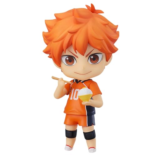 Lzrong Haikyuu Figur Hinata Shoyo Actionfigur Anime Charakterstatue bewegliche Gelenke Austauschbare Gesichter orangefarbenes Trikot 10cm von Lzrong