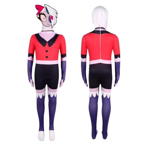 Lzrong Hazbin Hotel Cosplay Overall Anzug Alastor Anime Jumpsuit Full Set Karneval Halloween Kostüme für Unisex Erwachsene 110cm-180cm von Lzrong