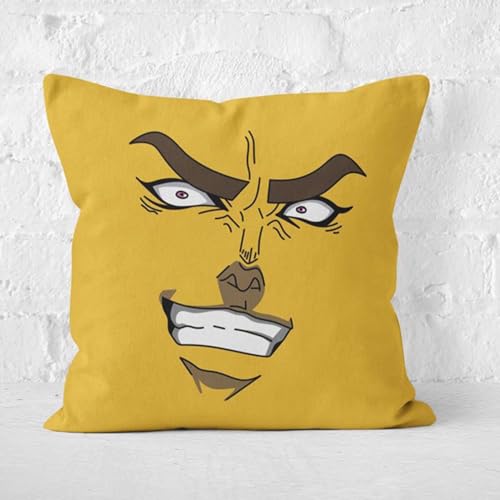 Lzrong JJBA Figur Kissen Soft Throw Pillows Giorno Giovanna Kissen Gefülltes,Anime Kissen Kujo Jotaro Nickerchenkissen Sofakissen Bett Büro Dekokissen Sammlerstück Ornamente 40 * 40cm von Lzrong