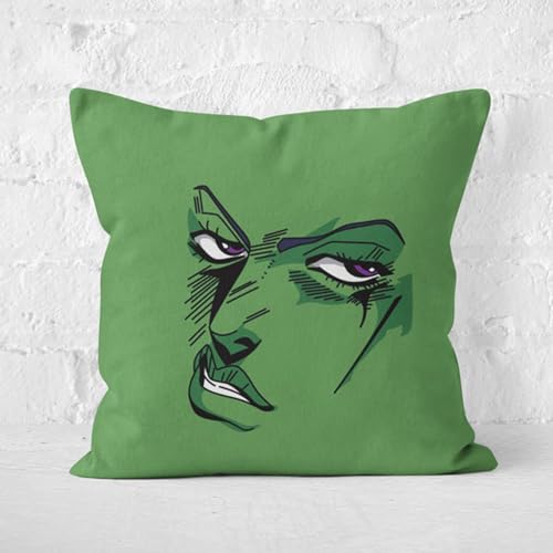 Lzrong JJBA Figur Kissen Soft Throw Pillows Giorno Giovanna Kissen Gefülltes,Anime Kissen Kujo Jotaro Nickerchenkissen Sofakissen Bett Büro Dekokissen Sammlerstück Ornamente 40 * 40cm von Lzrong