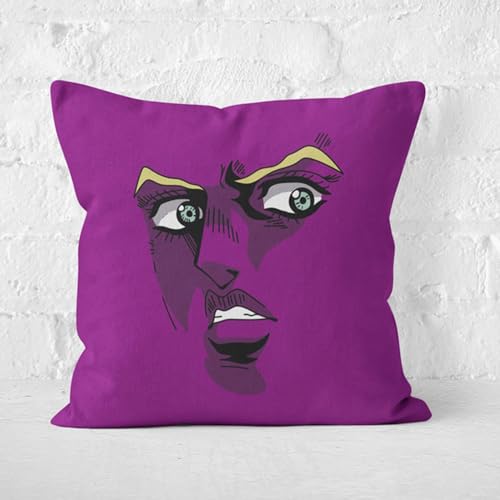 Lzrong JJBA Figur Kissen Soft Throw Pillows Giorno Giovanna Kissen Gefülltes,Anime Kissen Kujo Jotaro Nickerchenkissen Sofakissen Bett Büro Dekokissen Sammlerstück Ornamente 40 * 40cm von Lzrong