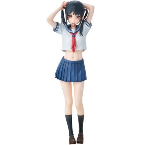 Lzrong Kantoku Sailor Fuku no Mannaka Figur Statue, 28cm Anime Figuren Manga Kawaii Niedlich Sailor Outfit Figurine Sammlermodell Abnehmbaren Accessoires Herausnehmbares Skulptur Desktop Dekoration von Lzrong