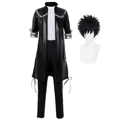 Lzrong MHA Dabi Cosplay Kostüm Dabi Lederjacke Mantel Full Set Kostüm mit Wig Halloween Anime Party Cosplay Uniform Kostüm Geschenk für Ainme Fans von Lzrong