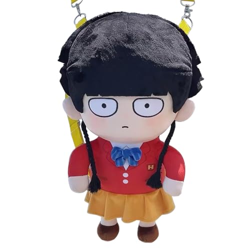 Lzrong Mob Psycho 100 Weiche Anime Figure Rucksack, Kageyama Shigeo Soft Figurien Throw Pillow, Reigen Arataka Niedlich Kissen, 46cm Taschen Schultasche Backpack Bag Sammlerstücke Fans von Lzrong