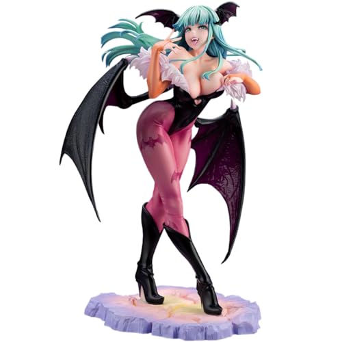 Lzrong Morrigan Aensland Figuren Anime Figur Statue mit Spezialbasis, 23cm Figurine Modell Skulptur Standfigur Schreibtisch Desktop Dekoration Ornaments Collection Gift Fans von Lzrong