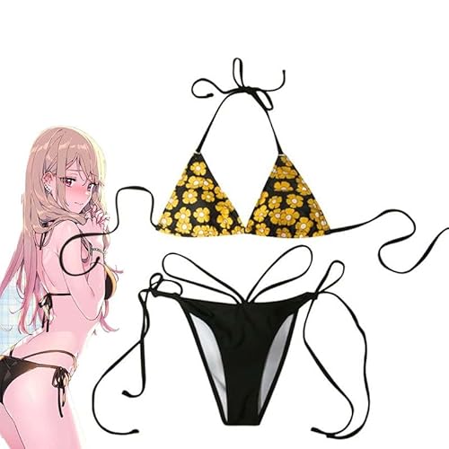 Lzrong My Dress-Up Darling Cosplay Kostüm Kitagawa Marin Cosplay Outfits, Badeanzüge Swimsuit Bikini Komplettes Set Halloween Karneval Anime Badeanzug Party Kostüm Geschenk für Damen von Lzrong