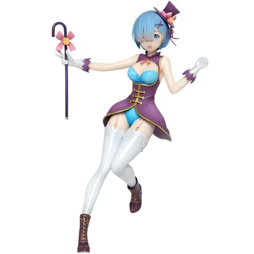 Lzrong Re:0 Figurine, Remu REM Figur Statue, 21cm RAM Figuren Modell, Anime Charakter Kimono Rosa Blau Stehend Pose Skulptur, Computer Desktop Dekoration Ornamente Collectible Fans von Lzrong