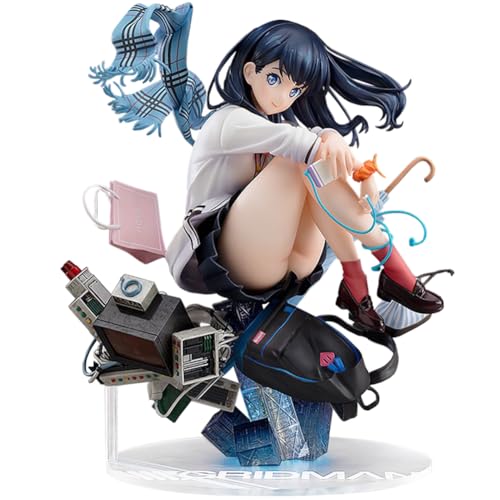 Lzrong Takarada Rikka Figur Modell, Anime Illustration Original Painting Figuren Girl Nudels Toppter Figur Sitzhaltung mit Basis Skulptur Sammlerstücke Desktop Decoration Ornament Geschenk 18CM von Lzrong