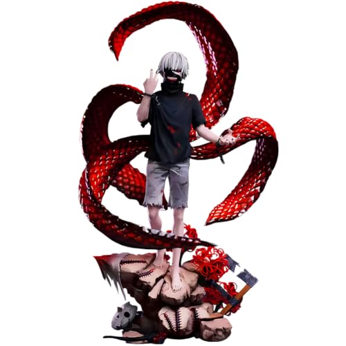 Lzrong Tokyo Ghoul Figur Kaneki Ken Actionfigur Statue, Anime Figur Change Head MTI Basis Modell Skulptur PVC Desktop Dekoration Ornamente Colllectible Geburtstag Weihnachten Geschenk 35CM von Lzrong