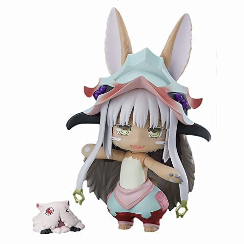 Made in Abyss: The Golden City of The Scorching Sun Actiongfigur Nanachi Statue, Anime Figuren Made IN Abyss Figur Movable Change Head Accessories Figur Modell Skulptur Decoration 10CM von Lzrong