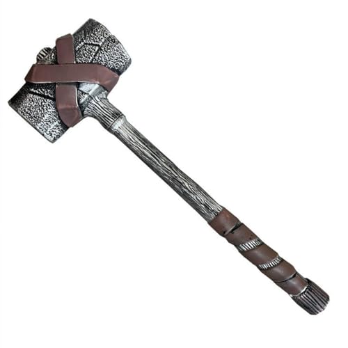 Mittelalterlichen Cosplay Hammer Requisiten, Kunststoff Simulation Langen Griff Krieg Hammer Waffe, Halloween Anime Peripheren Cosplay Leistung Prop Dekorative Sammlerstücke 62cm von Lzrong