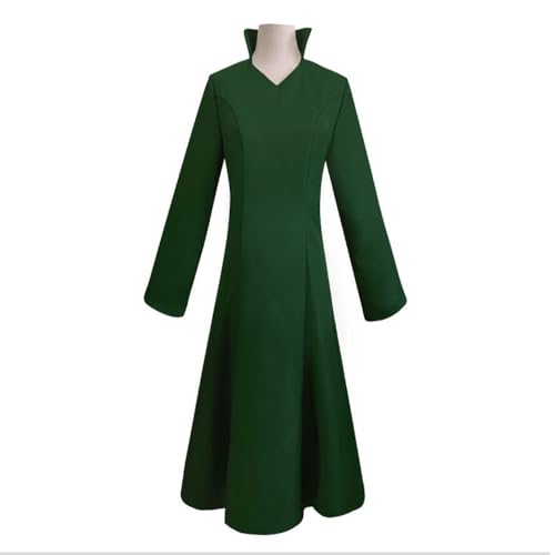 One Punch Man Cosplay Kostüm Hellish Blizzard Cosplay Outfits, Anime Cosplay Kostüm Damen Frauen Grüner Kleid Uniform Langer Röcke Halloween Weihnachten Karneval Party Dress Up von Lzrong