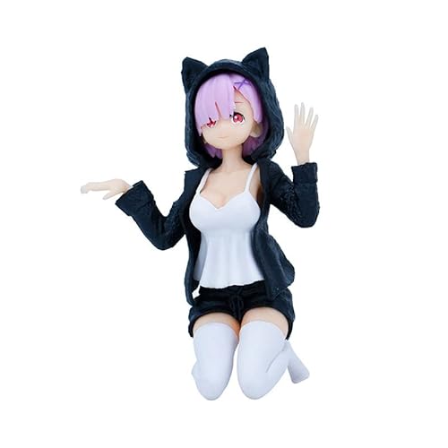 RAM REM Figur Remu Ramu Action Figur Statue, Re:0 Figur Anime Mädchen Figuren Katze Dress Up Modell Skulptur PVC Desktop Decoration Ornamente Sammlerstück Geburtstag Geschenke 11.5CM von Lzrong