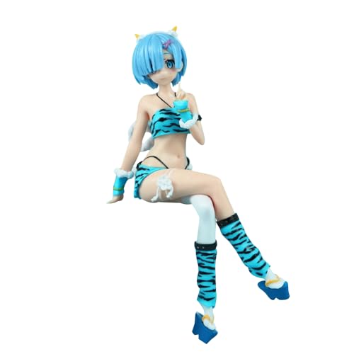 RAM REM Figur Remu Ramu Action Figur Statue, Re:0 Figur Anime Mädchen Figuren Modell Nudelstopper Figur Sitzende Pose Skulptur Desktop Decoration Ornamente Sammlerstück Geschenke 17CM von Lzrong