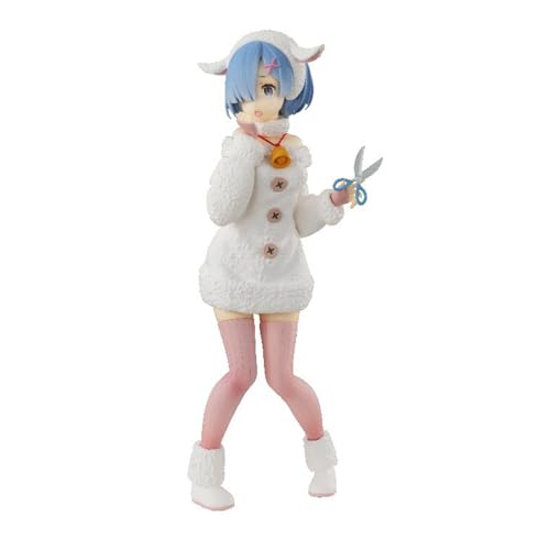 REM Figur Remu Action Figur Emilia Statue, Re:0 Figur Anime Mädchen Figuren Modell Lamm Kostüm Skulptur Desktop Display Decoration Ornamente Sammlerstück Geburtstag Geschenke 20CM von Lzrong