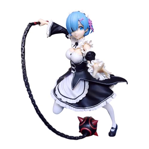 REM Figur Remu Action Figur Statue, Re:0 Figur Anime Mädchen Figuren Modell Maid Outfit Skulptur Desktop Display Decoration Ornamente Sammlerstück Geburtstag Geschenke 19CM von Lzrong