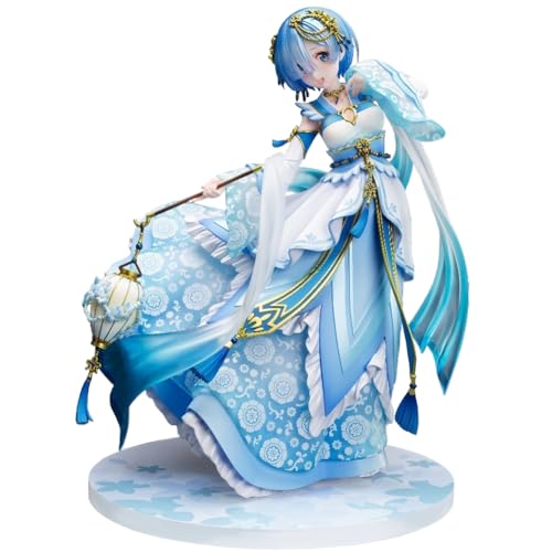 REM Figur Remu Action Figur Statue, Re:0 Figuren Anime Girl Figuren Movable Change Accessories Modell, Große Größe Hanfu Laterne Tragen Skulptur Decoration Sammlerstück Geschenke 26CM von Lzrong