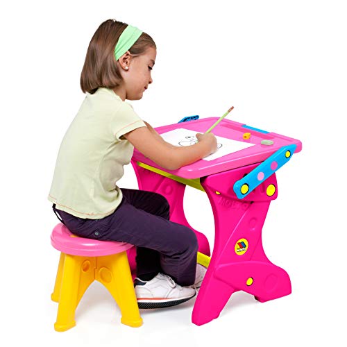 M MOLTO Kinderschreibtisch mit Tafel 2 in 1 Pink von M MOLTO