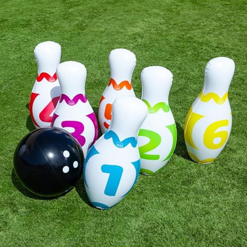 MOLTO | Aufblasbares XXL-Bowlingspiel für draußen – Bowlingspiel für Garten und Pool – sportliche Aktivität für Kinder – inklusive 10 aufblasbaren Bowling-Pins – einfach zu bedienen MOLTO | Aufblasbares XXL-Bowlingspiel für draußen – Bowlingspiel für Garten und Pool – sportliche Aktivität für Kinder – inklusive 10 aufblasbaren Bowling-Pins – einfach zu bedienen von M MOLTO