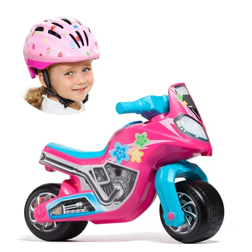 MOLTO Laufmotorrad Molto Cross Race 24 (Rosa) mit rosa Helm, für alle Arten von Geländen, sicheres und Robustes Kinderspielzeug, fördert die gesunde Entwicklung von Jungen und Mädchen, ab 18 Monaten von M MOLTO