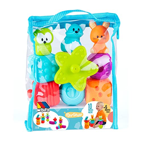 Sensorisches Spielzeug für Babys Play & Sense Molto mit Bällen und sensorischen Multi-Textur-Figuren, die zusammenpassen, frei von BFA. Squishy Figuren (Beutel mit 10 Stück) von M MOLTO