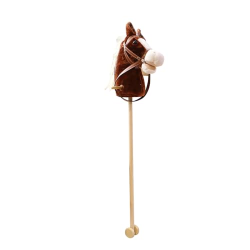 M&Catree Steckenpferd Hobby Horse Stockpferd mit Sound Stiel Pferd mit Rollen - Kaffee von M&Catree