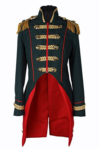 M&G Atelier Damen Soldat Napoleon Jacke Karnevalskostüm Uniform Fasching Gehrock Köln 36-50 Grün (40) von M&G Atelier