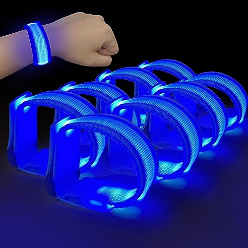 M.best 8pcs LED Light Up Armbänder Glühen blinkende Armbänder Glühen in der dunklen Partyzubehör für Hochzeit, Raves, Konzert, Camping, Sportereignisse, Party von M.best