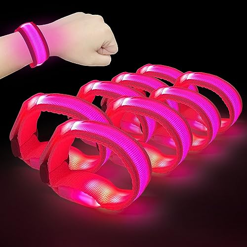 M.best 8pcs LED Light Up Armbänder Glühen blinkende Armbänder Glühen in der dunklen Partyzubehör für Hochzeit, Raves, Konzert, Camping, Sportereignisse, Party von M.best