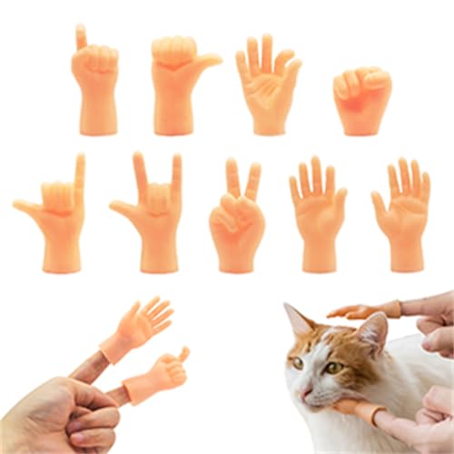 MABAHON 10 Pcs Tiny Hands, Finger Puppets Little Finger Mini Hände Fingerpuppen Linke und Rechte Hand, Lustige Spielzeug Tiny Hand für Magie, Spiele Halloween Finger Puppets von MABAHON