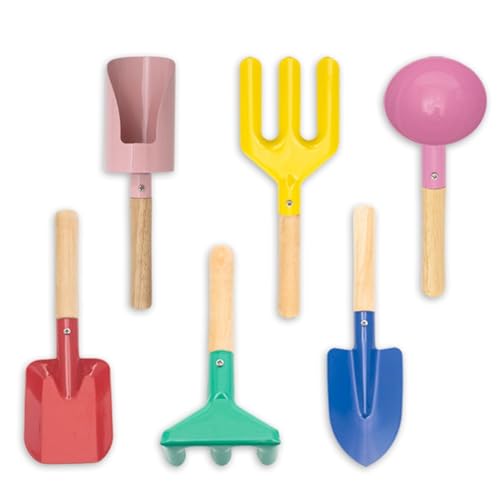 MABSSI Strandspielzeug für Kinder, 6-Teiliges Set Gartengeräte für Kinder Sandspielzeug-Set, Gartengeräte Aus Metall, Strandschaufel von MABSSI