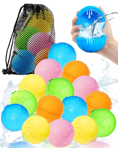 SOPPYCID Wiederverwendbare Magnetische Wasserballons, Wasserbombe Selbstdichtend Schnellfüllung, Sommerspielzeug, Outdoor-Wasserspielzeug, Outdoor-Aktivitäten Wasserkämpfe, Sommerparty 15 STK von MACABAKA