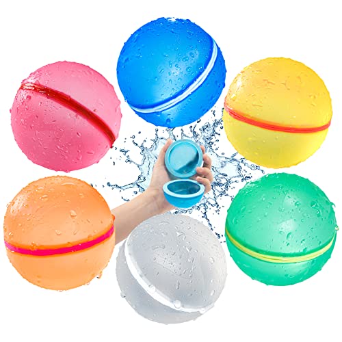 Wiederverwendbare Silikon-Wasserballons selbstdichtende Wasserballons für Kinder schnell füllen Wasserbomben für Splash Game Pool Spielzeug im Freien Spielzeug für Kinder Sommer Spaß Aktivität 8Stück von MACABAKA